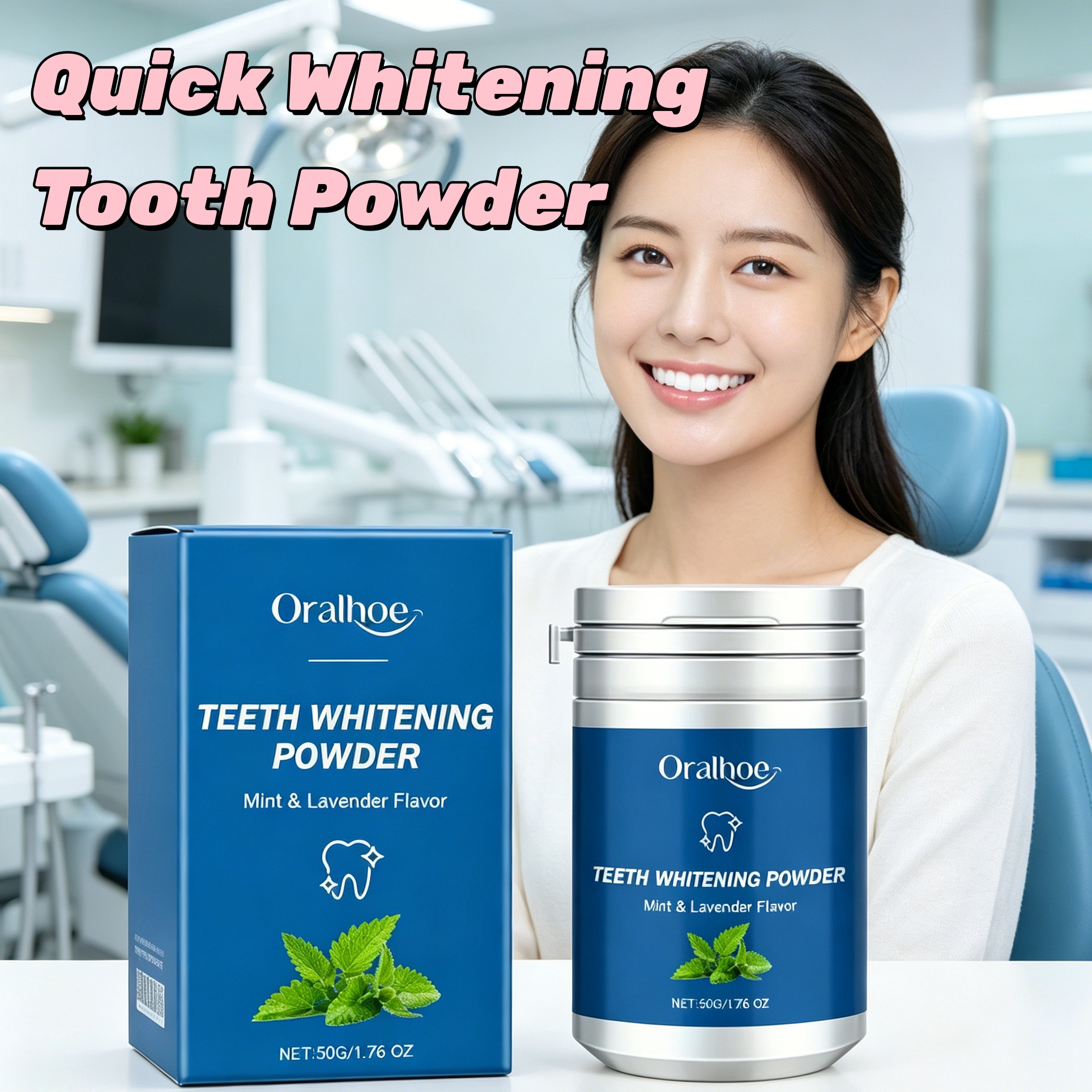 Teeth Whitening Q&M - ORALHOE Pearl Essence Teeth Whitening Powder