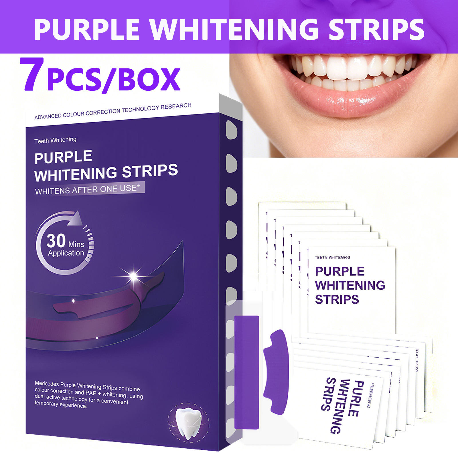 Teeth Whitening Retainer - Purple Teeth Whitening Strips – 30