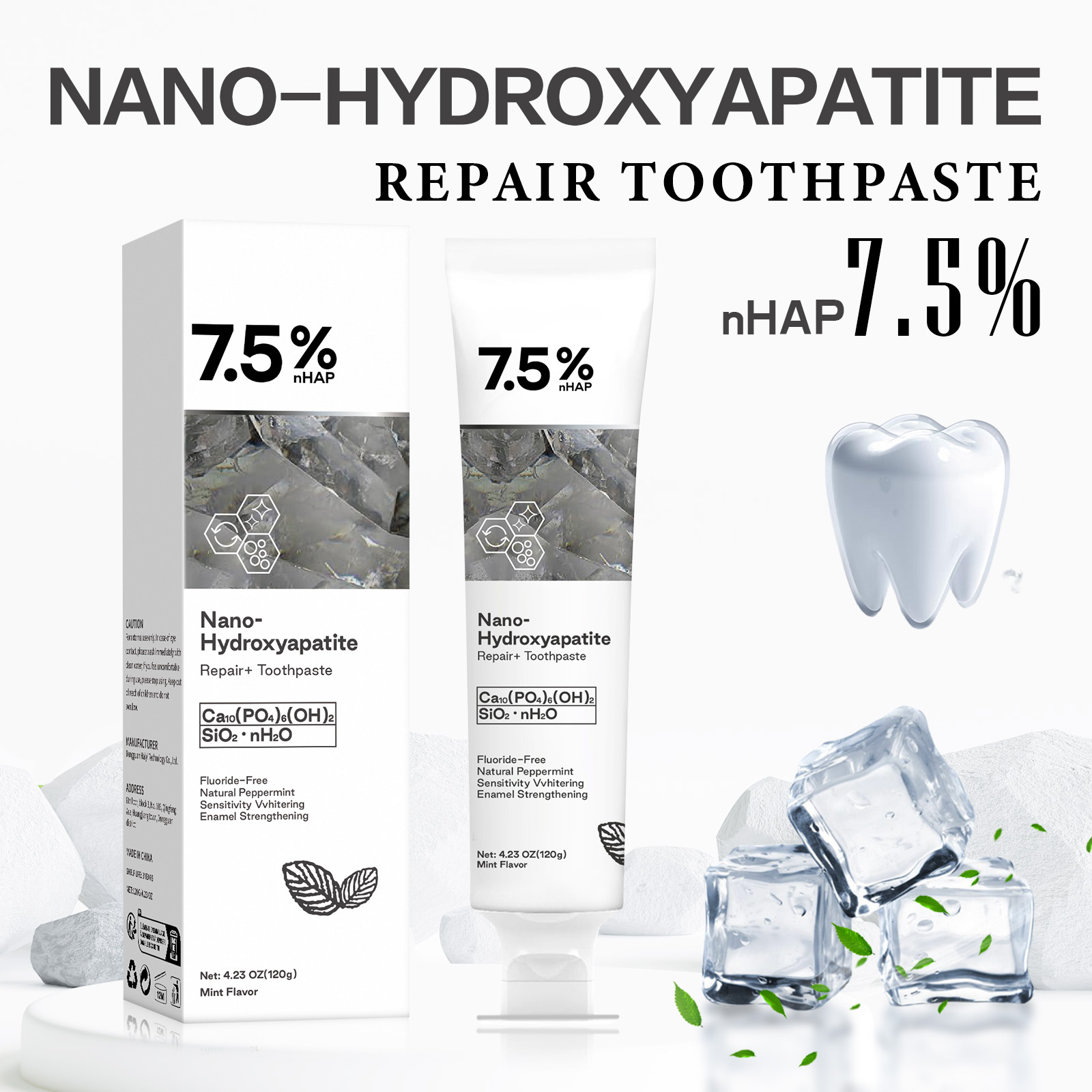 Nano Hydroxyapatite Toothpaste - Teeth Whitening With Hydrogen Peroxide 评论和价格