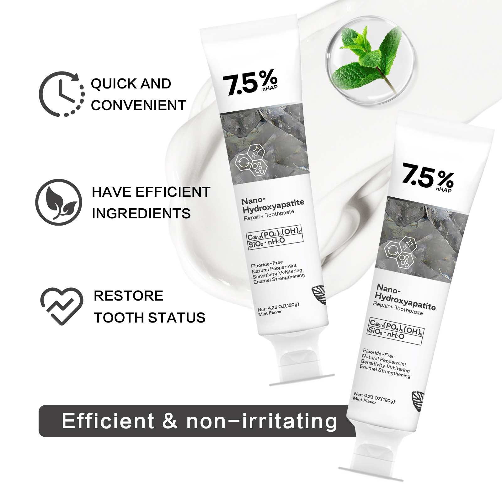 Nano Hydroxyapatite Toothpaste - Teeth Whitening With Hydrogen Peroxide 评论和价格