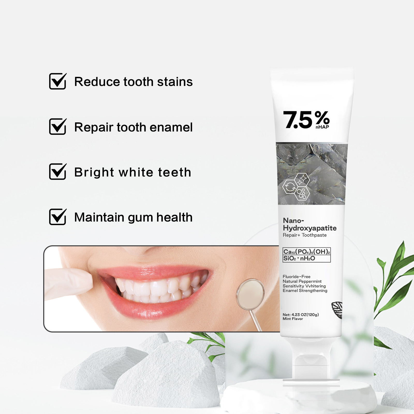 Nano Hydroxyapatite Toothpaste - Teeth Whitening With Hydrogen Peroxide 评论和价格