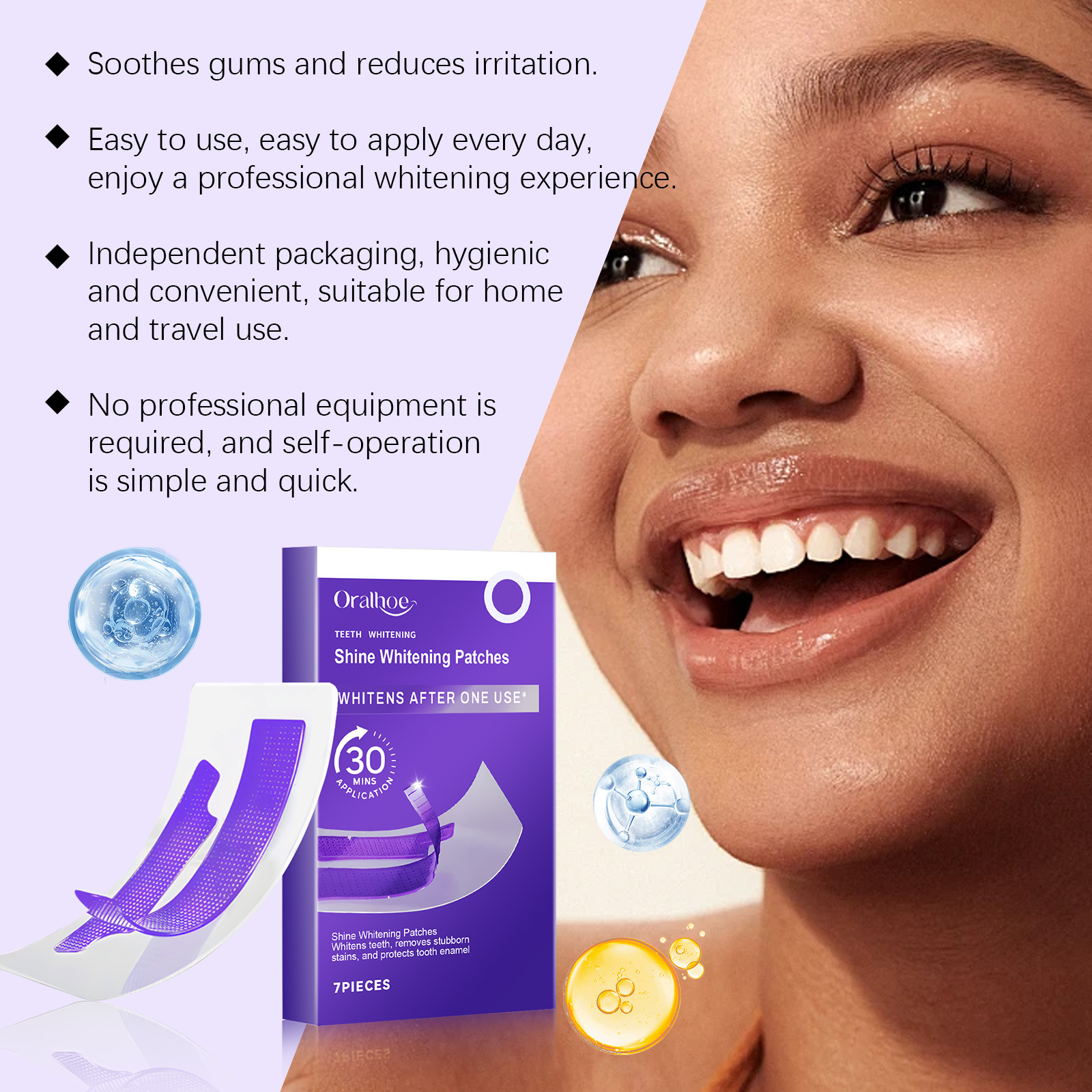 Purple Teeth Whitening Strips  - Teeth Whitening Retainer 评论和价格