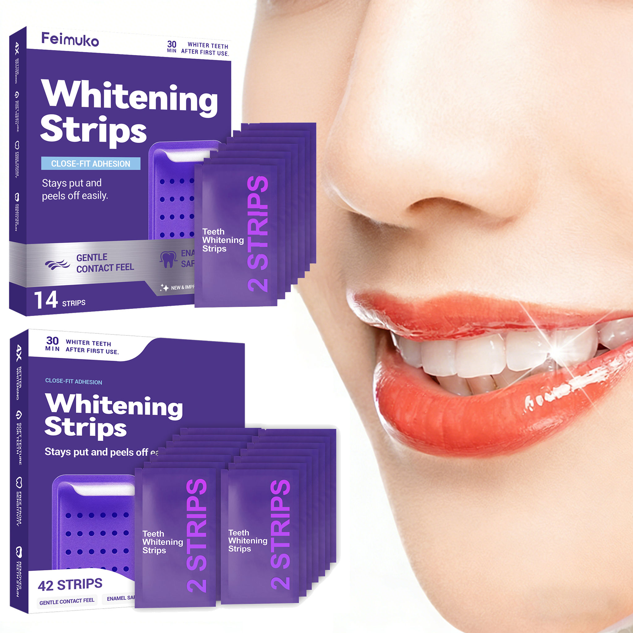 Purple Teeth Whitening Strips  - Teeth Whitening Retainer 评论和价格