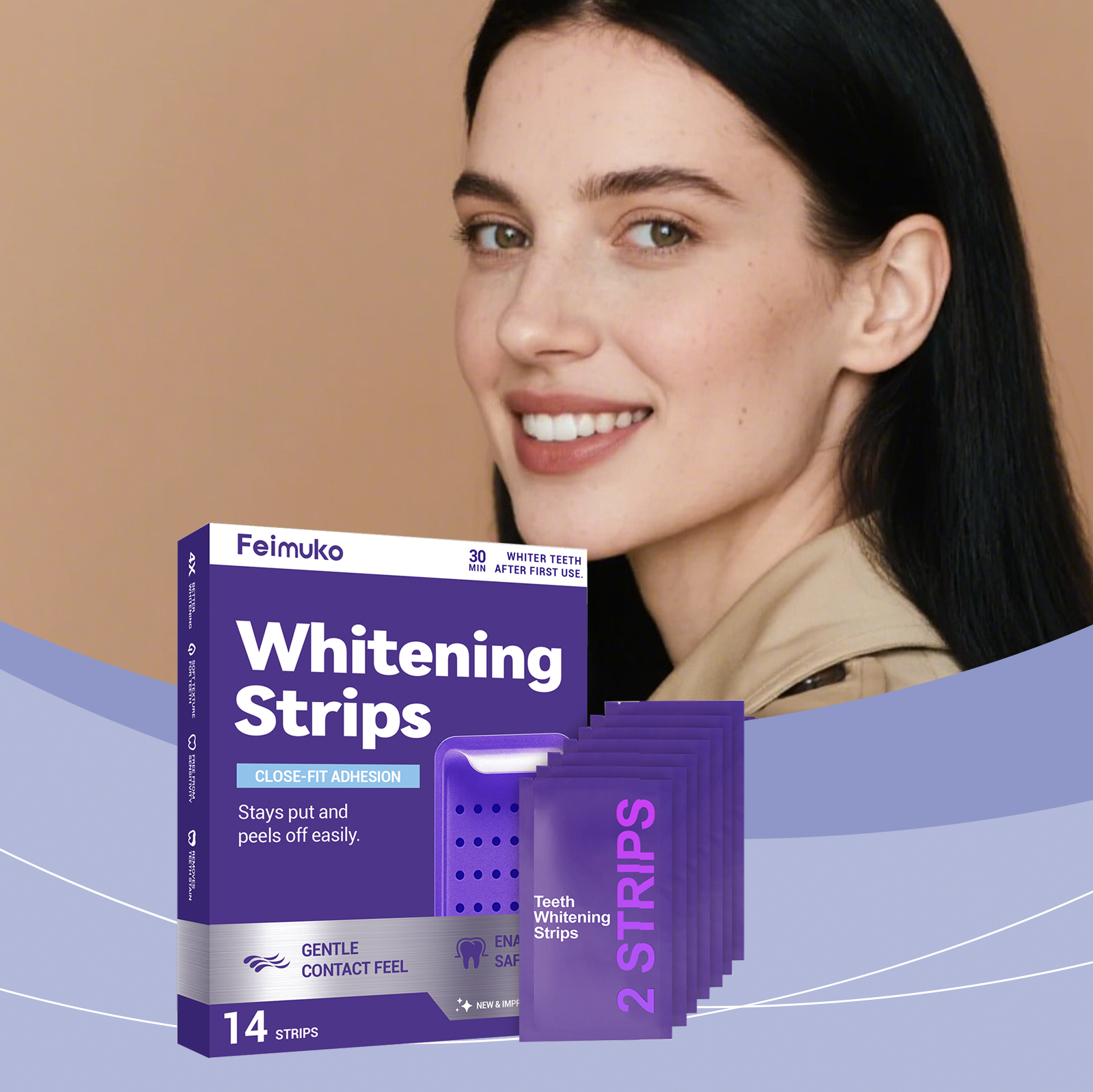 Purple Teeth Whitening Strips  - Teeth Whitening Retainer 评论和价格
