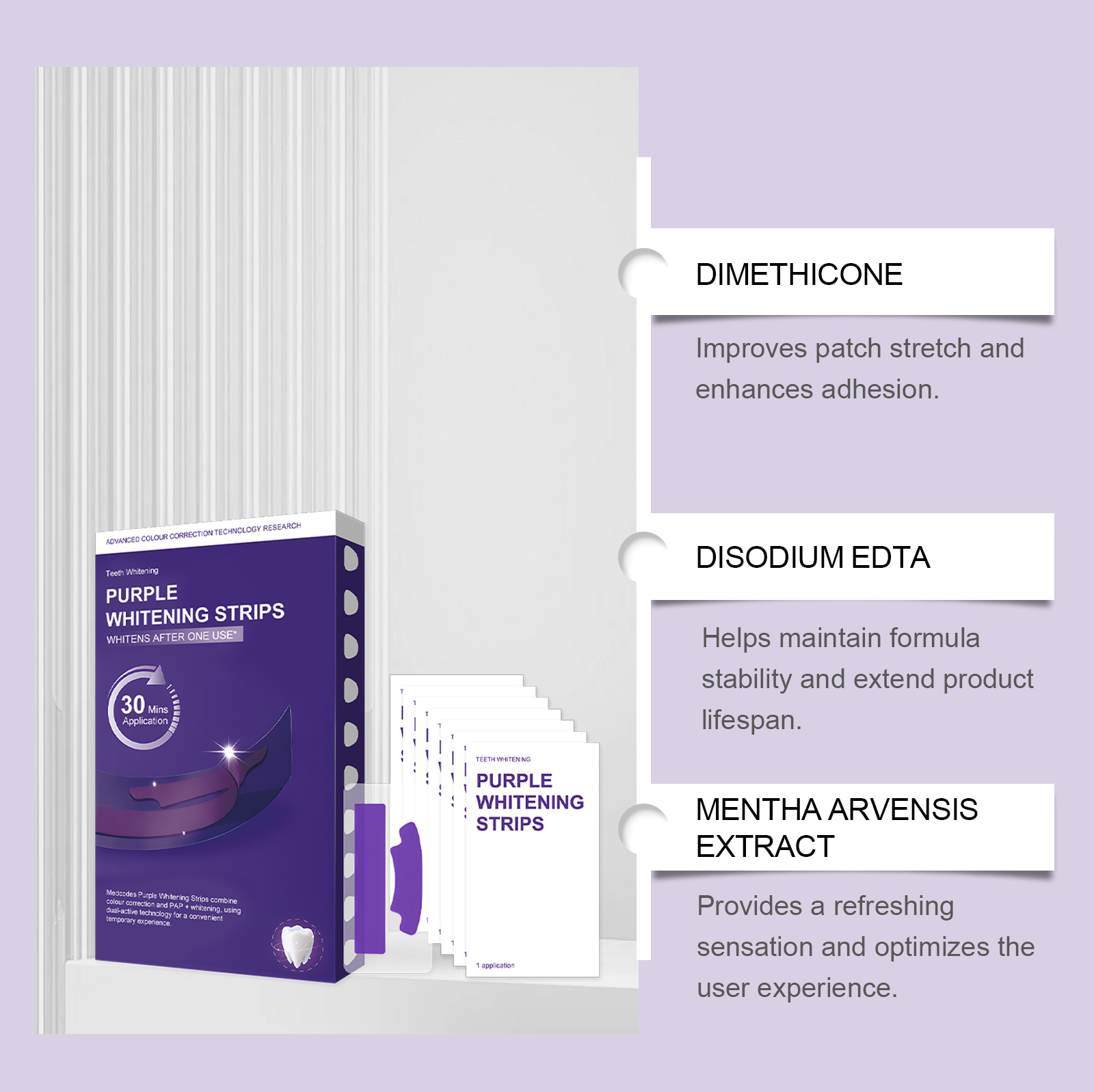 Purple Teeth Whitening Strips  - Teeth Whitening Retainer 评论和价格