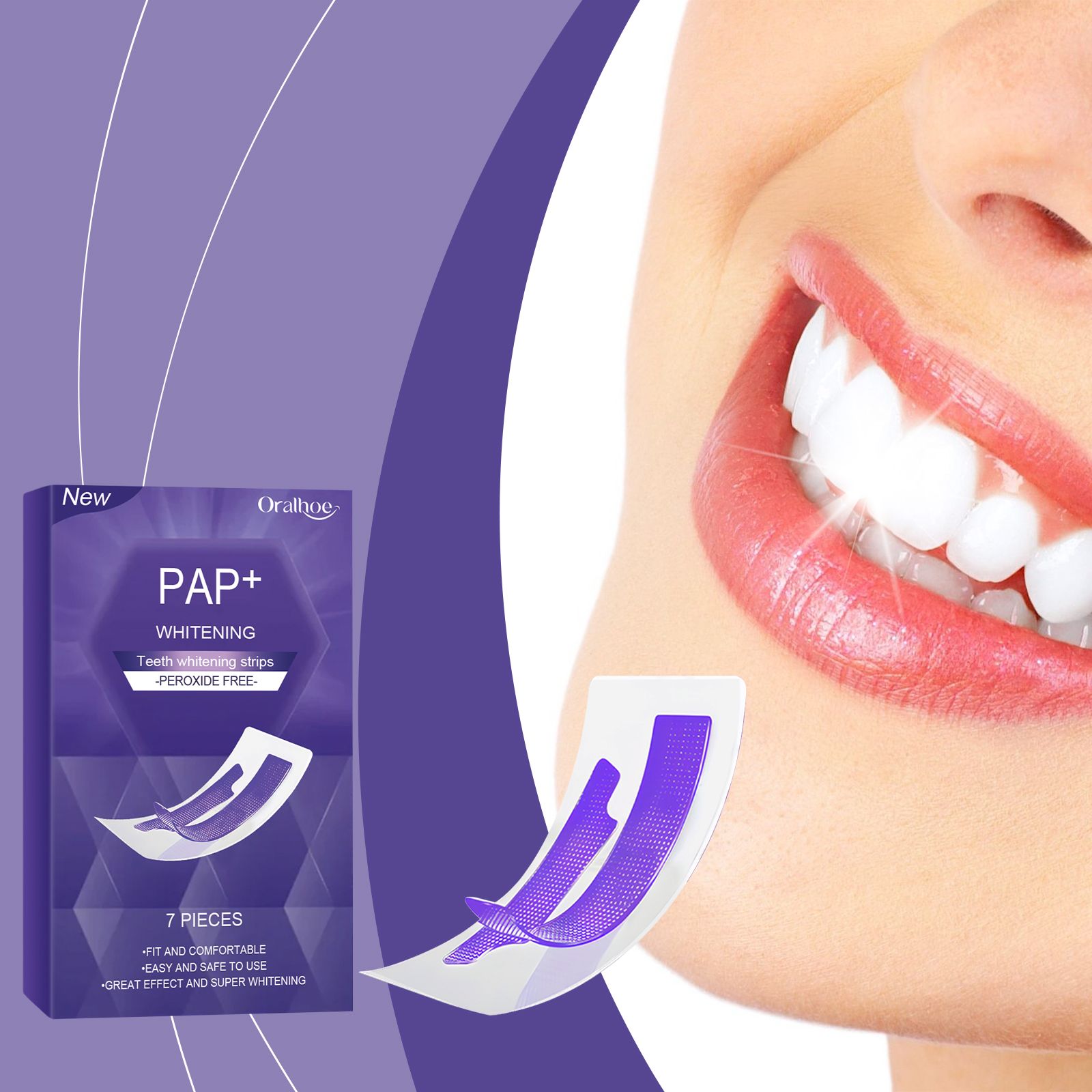 Purple Teeth Whitening Strips  - Teeth Whitening Retainer 评论和价格