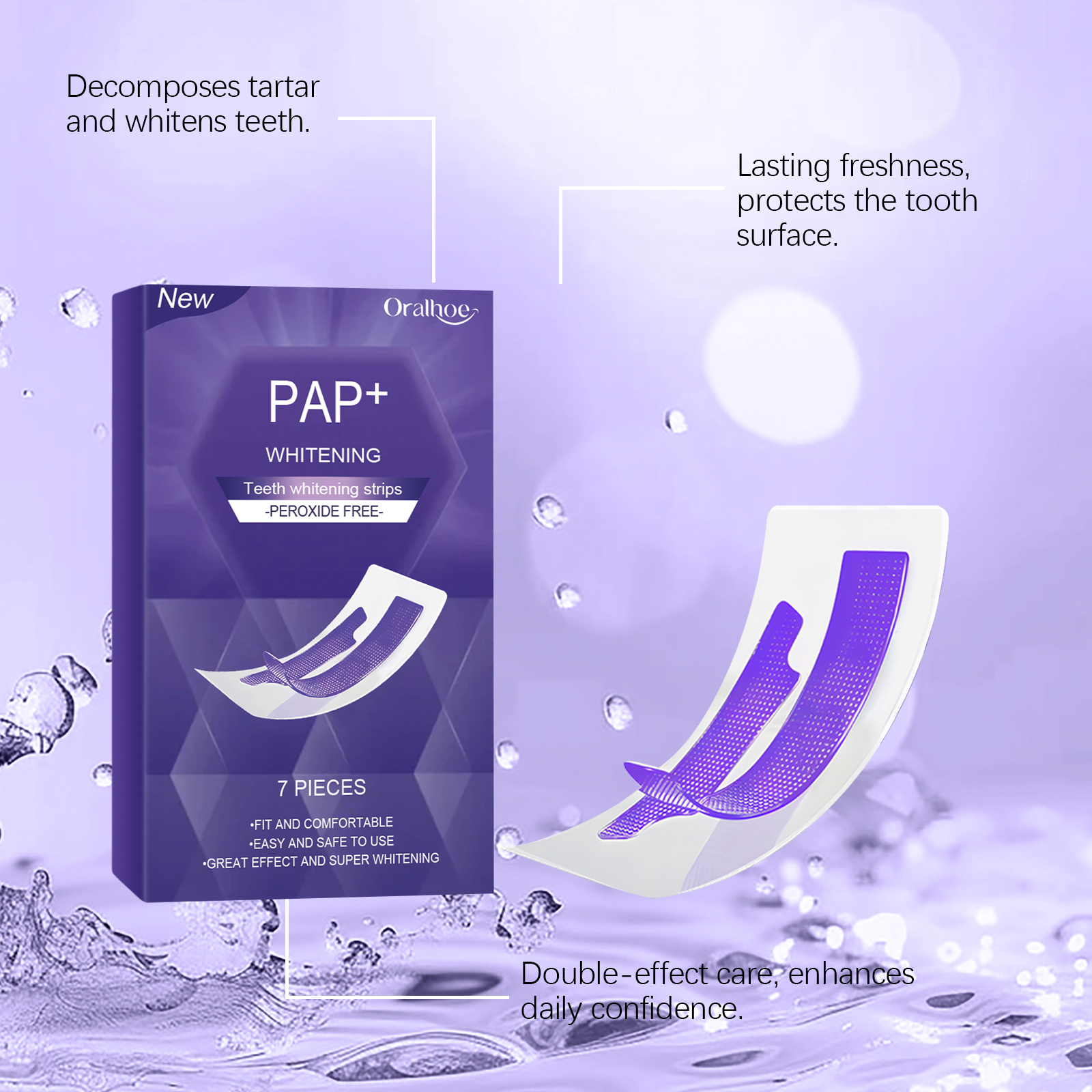 Purple Teeth Whitening Strips  - Teeth Whitening Retainer 评论和价格