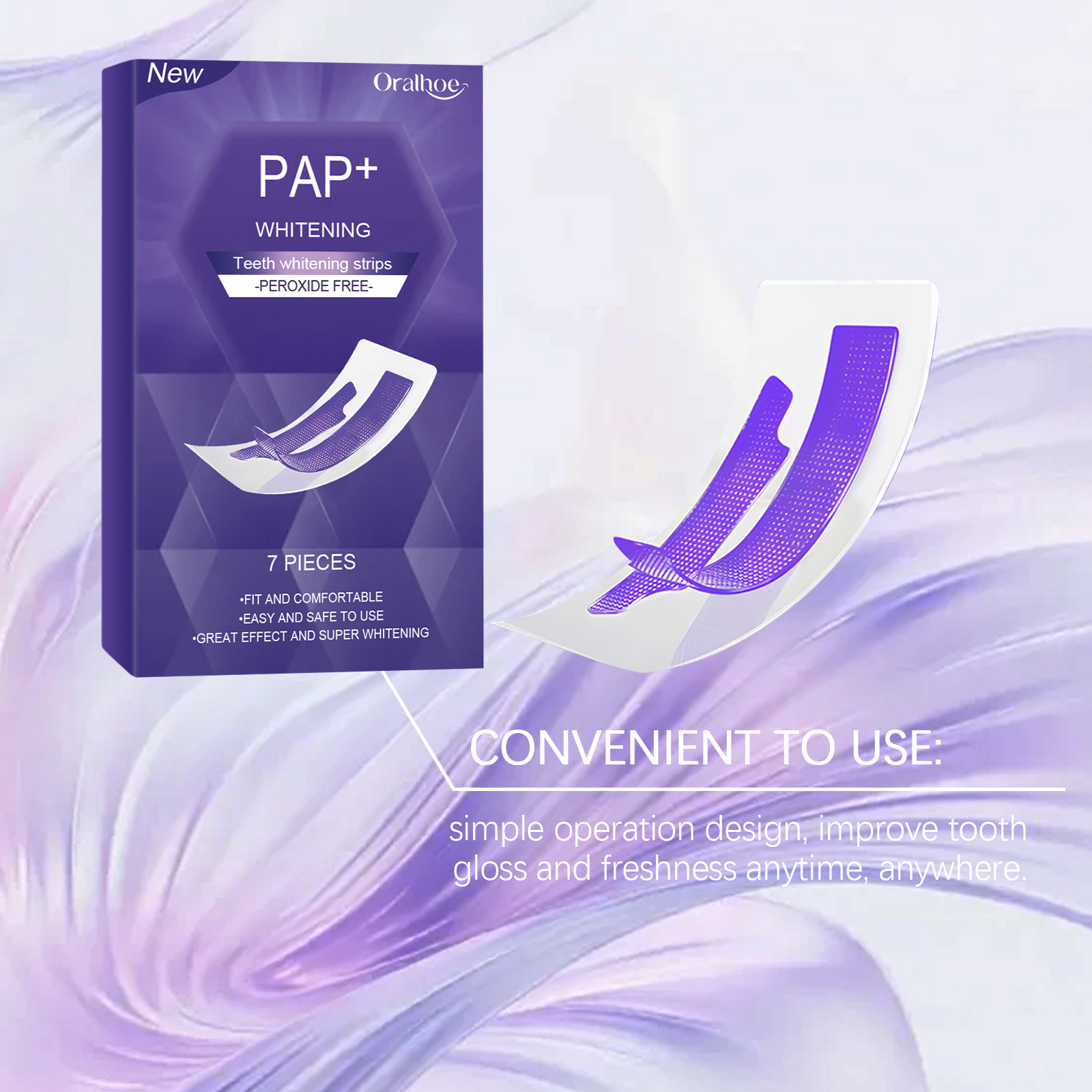 Purple Teeth Whitening Strips  - Teeth Whitening Retainer 评论和价格